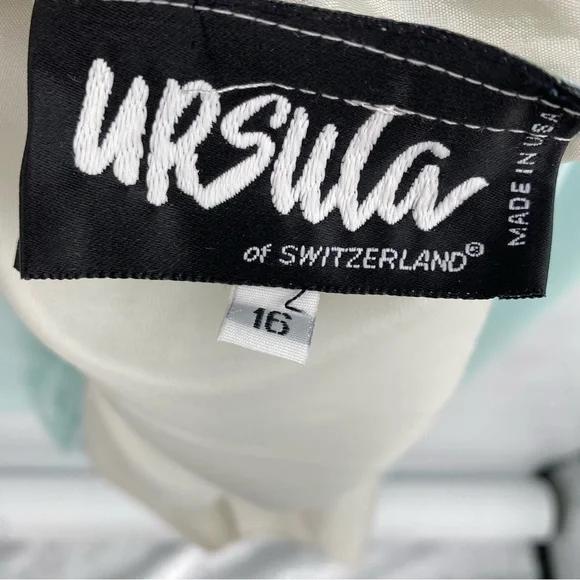 Vintage Ursula of Switzerland Formal Dress Sea Foam Blue Green Mother Of Bride - Picture 4 of 14